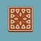 Gingerbread square christmas cookie isolated on blue background. Element for New Year design and art