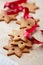 Gingerbread stars on bakery paper