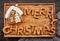 Gingerbread words Merry Christmas