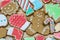 Gingerbreads are decorated for the new year and Christmas (can be used as card)