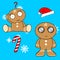 Gingerman cartoon xmas set0