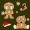 Gingerman cartoon xmas set2