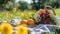 Gingham blankets, fresh fruit, and sunshine evoke a delightful spring picnic