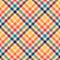 Gingham pattern colorful vector for tablecloth in navy blue, red, orange, yellow, beige. Seamless tartan check plaid graphic.