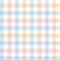 Gingham pattern. Multicolored pastel check plaid in blue  pink  orange yellow  white for gift wrapping  picnic tablecloth  dress.