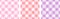 Gingham pattern set in pastel colors with hearts. Seamless vector cute plaid pattern. Vector checkered