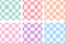 Gingham pattern set in pastel colors. Seamless vector cute plaid pattern. Vector illustration