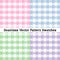 Gingham Seamless Check Patterns, Four Pastel Colors: Pink, Powder Blue, Misty Green, Lavender