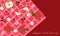 Gingham seamless pattern with apples, cherries, and flower blossom