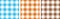 Gingham tablecloth crossed stripes retro seamless paterns vector set. Plaid