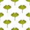 Gingko leaf seamless doodle pattern