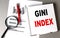 GINI INDEX text written on notebook with chart