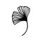 Ginkgo biloba leaf hand drawn contour line. Vector herbal icon in a Trendy Minimalist Style.