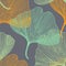 Ginkgo biloba leaf, seamless pattern, background