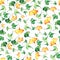 Ginkgo biloba leaves floral watercolor seamless pattern. Tree plant known as ginko or gingko. Ginkgo plant herbal