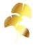 Ginkgo or Gingko Biloba golden leaves. Nature botanical gold illustration, decorative metal graphic isolated over white