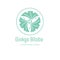 Ginkgo spa salon logo. Spa emblem. Ginkgo leaves in a circle with letters.