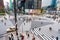 Ginza, Tokyo, Japan - December 27, 2018: Crowd pedestrians people walking on zebra crosswalk at Ginza district in Tokyo, Japan in