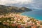 Gioiosa Marea, Sicily, Italy â€“ 26 Sep 2023. Panoramic view of the town and the bay of Gioiosa Marea in the province o