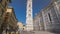Giotto`s Campanile tower timelapse hyperlapse - bell tower of the Basilica di Santa Maria del Fiore. Florence, Italy.
