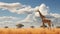 Giraffe in African savanna