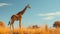 Giraffe in African savanna