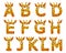 Giraffe alphabet set from A to M