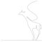 Giraffe animal continuous line drawing. Vector