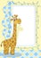 Giraffe. Baby card.