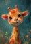 giraffe big smile face fairy bright soulful eyes lama turning head smiling nose cover