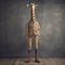 Giraffe In Boots: A Playful Muralistic Portrait With Human Legs