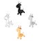 Giraffe cartoon,black icon. Illustration for web and mobile design.