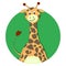 Giraffe cartoon flat icon