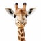 Giraffe Close-up: Flat Drawing With Front View On White Background