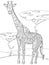 Giraffe coloring book for adults vector