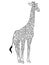 Giraffe coloring book vector for adults