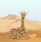 Giraffe in the desert