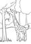 Giraffe eating leaves from the tree