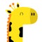 Giraffe face head icon. Kawaii animal. Cute cartoon funny baby character. Long neck. Baby clothes kids print. Love. Flat design.