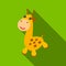 Giraffe flate icon. Illustration for web and mobile design.
