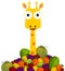 Giraffe in fruits