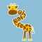 Giraffe -  funny vector character and text drawing.