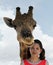Giraffe with girl