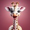 Giraffe Grace: Highly Detailed 3D Rendering