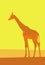 Giraffe. Graphic image of a single giraffe in the African bush.