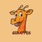 Giraffe head mascot logo design