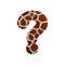 Giraffe interrogation point - 3d fur symbol - Safari, Wildlife or Africa concept