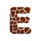 Giraffe letter E - Capital 3d fur font - Safari, Wildlife or Africa concept