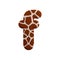 Giraffe letter F - Small 3d fur font - Safari, Wildlife or Africa concept