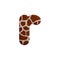 Giraffe letter R - Small 3d fur font - Safari, Wildlife or Africa concept